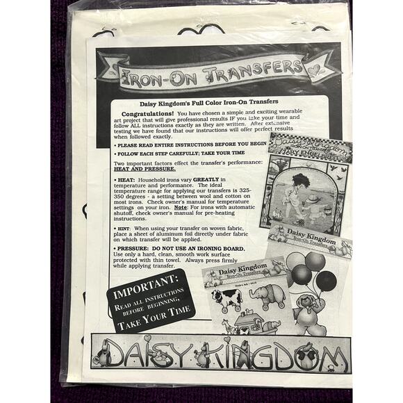 Daisy kingdom colored iron on transfers Ballet bunny 1989 - Picture 3 of 3